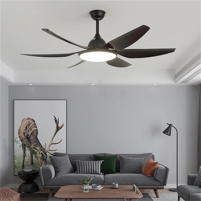 AOSONG Classical Wood 56” Ceiling Fan Light with Remote Control LED Lamp for Home Dining Living Room