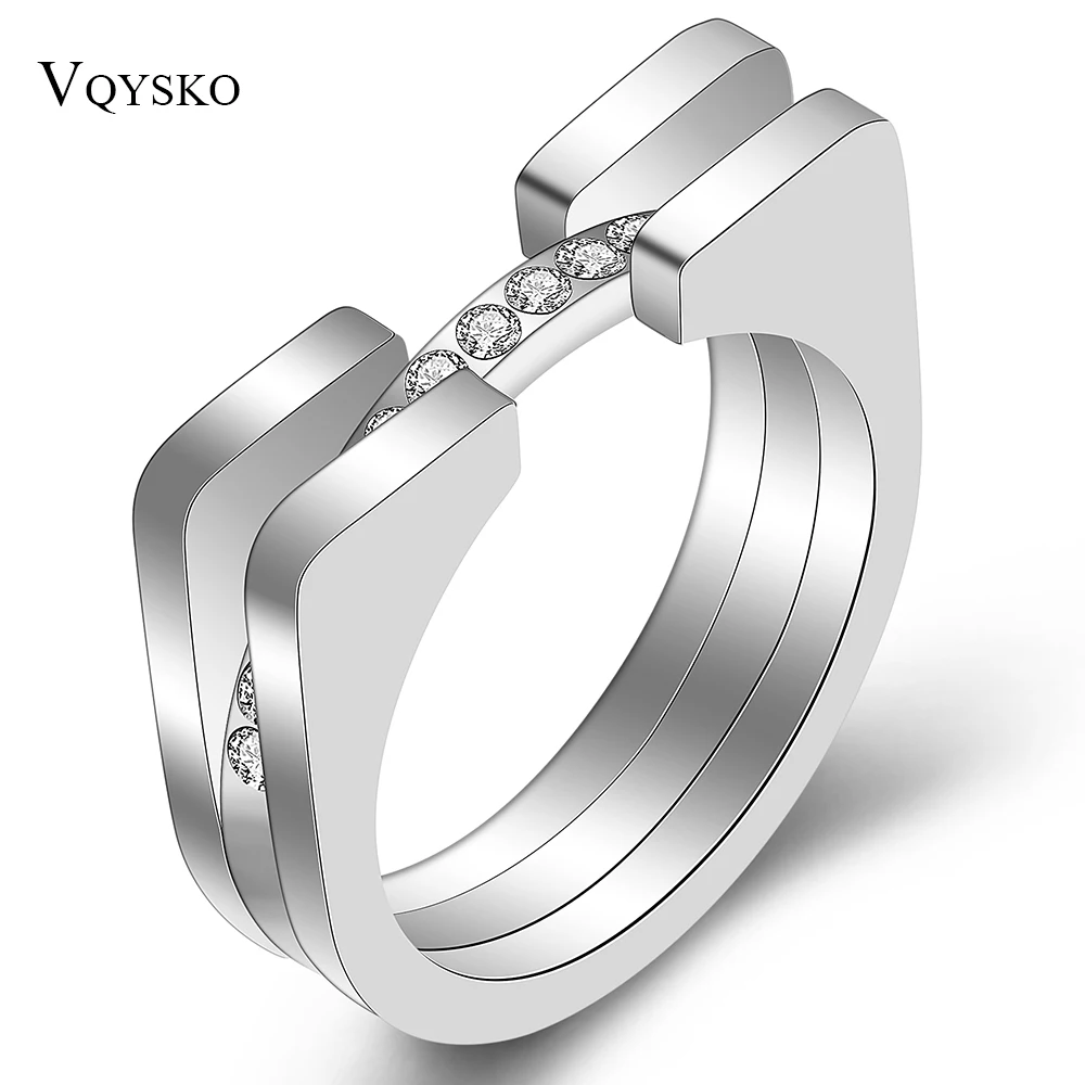 Fashion Luxury Brand Jewelry New Arrival Wedding Ring For Women Rose Gold Color With AAA Crystal Rings Anillos