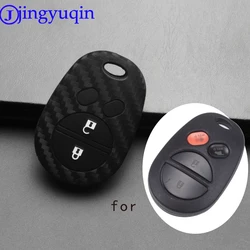 Jingyuqin Remote Car Key Case Cover in fibra di Silicone per Toyota Sienna/Tundra/Sequoia Holder