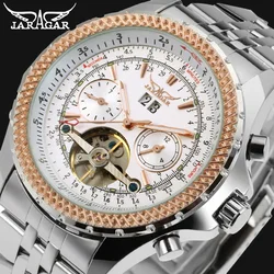 2021 Jaragar Brand Flying Series Golden Bezel Scale Dial Design Stainless Steel Mens Watch Top Brand Luxury Automatic Mechanical