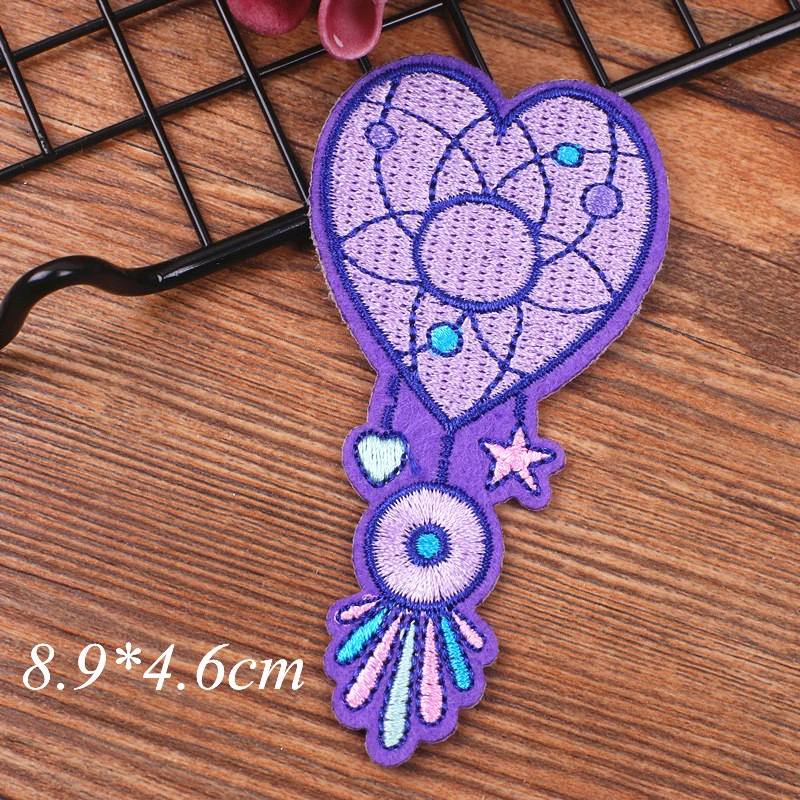 1pcs purple butterfly leaf diamond star cartoon fashion embroidery Iron on patches DIY decorative children clothes