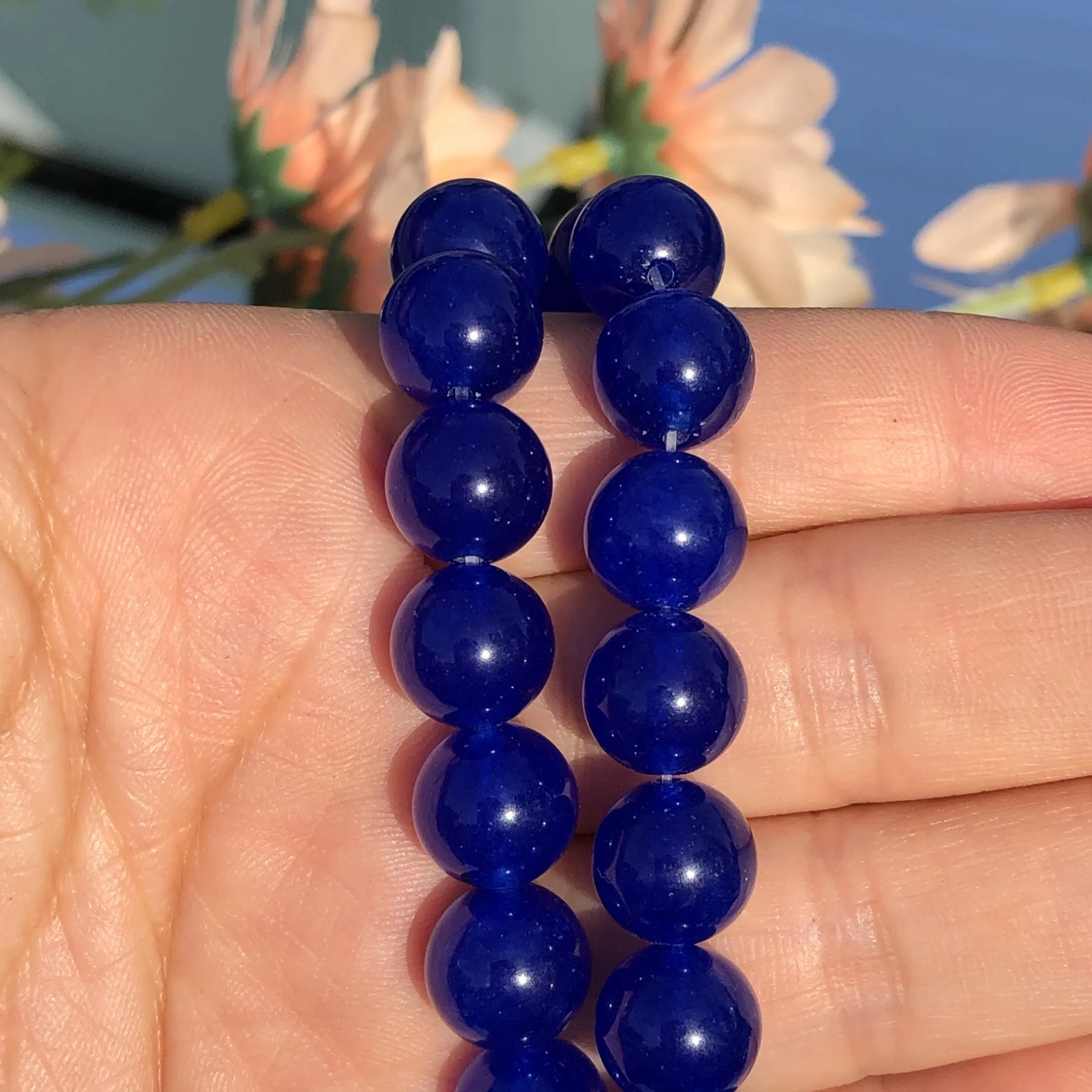 AAA Natural Stone Royal Blue Chalcedony Jades Beads Loose Spacer Beads For Jewelry Making DIY Bracelet Necklace 4 6 8 10 12mm