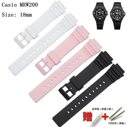 Watch accessories resin rubber strap suitable for Casio MRW-200H LRW-200H LRW-250H watch student couple sports waterproof strap