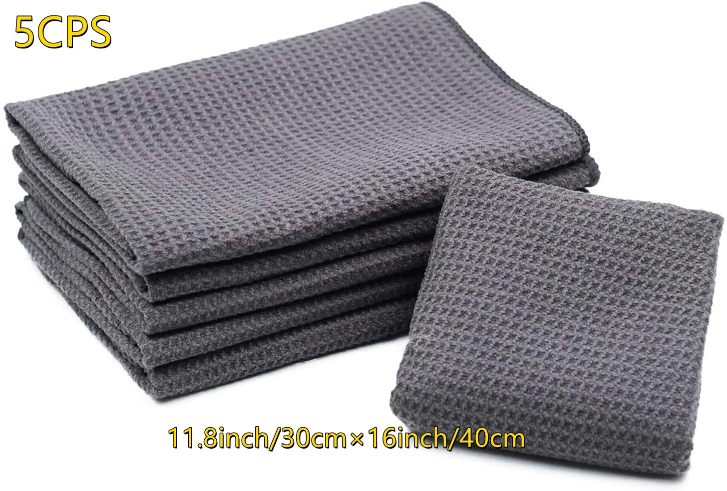 5PCS Microfiber Cars Glass Cloth Waffle Weave Auto Window washing Wipe Car Detailing Waffle Weave For Kitchen 30x40cm