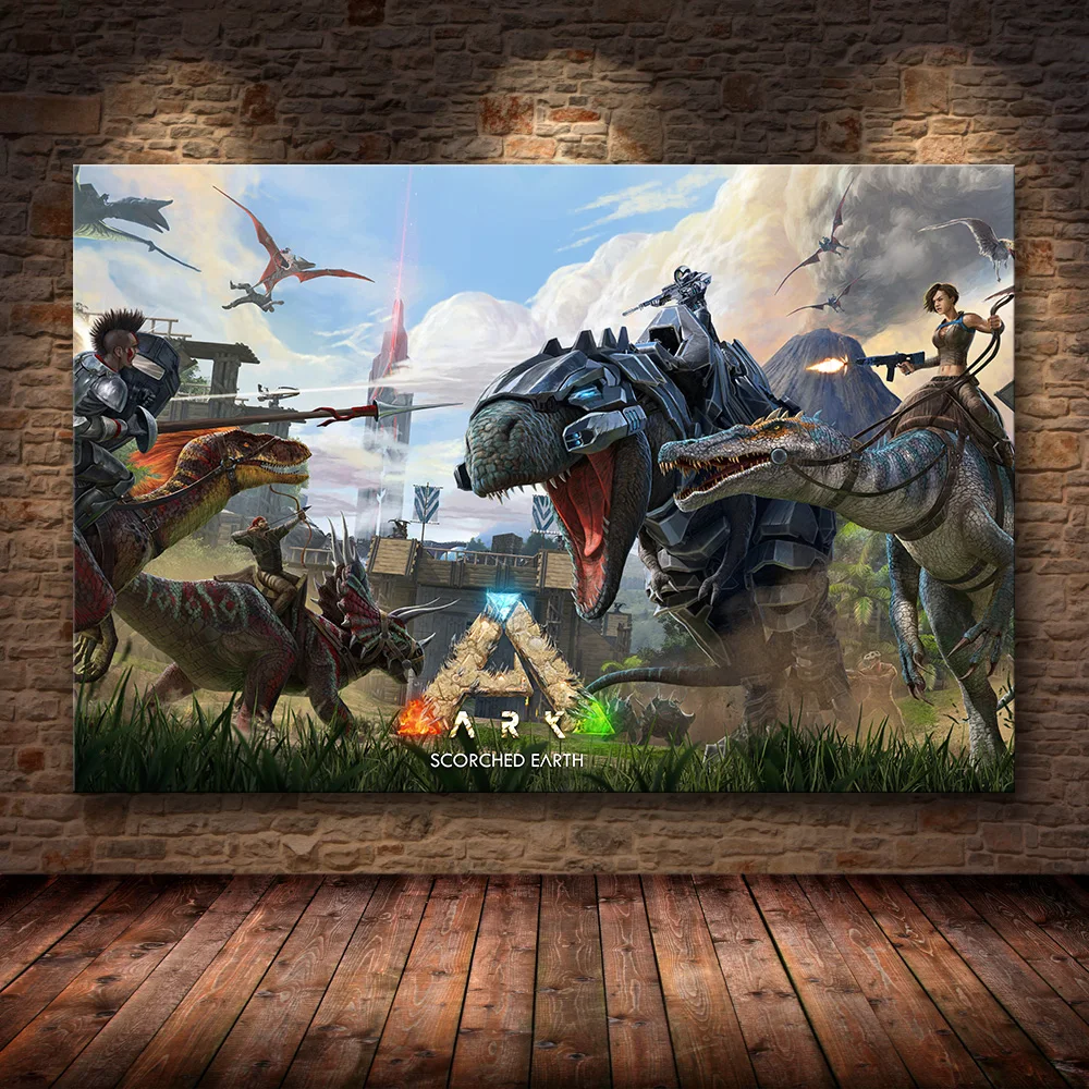 Cuadros Gamer Ark Survival Evolved Hit Poster Pictures Canvas Wall Art Home Decor Accessories Paintings Living Room Decoration