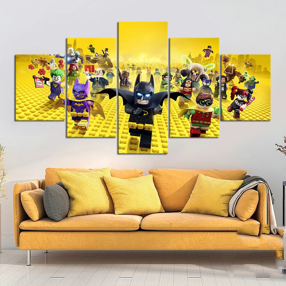 No Framed Canvas 5Pcs Movie Children Cartoon Kawai Modern Wall Art Poster Home Decor Pictures Living Room Decoration Paintings