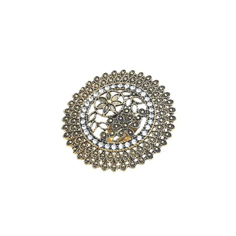 Vintage Antique Big Gold Color Women-Midi-Rings Engraved Flower Pattern Retro Party Female Finger Ring Stylish Indian Jewelry