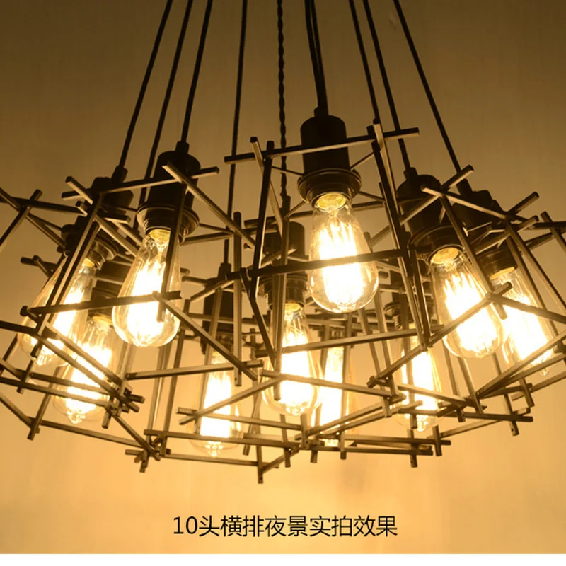 

American Loft Vintage pendant light Personality Wrought Iron lights Edison nordic lamp industrial cage lamp lighting fixtures