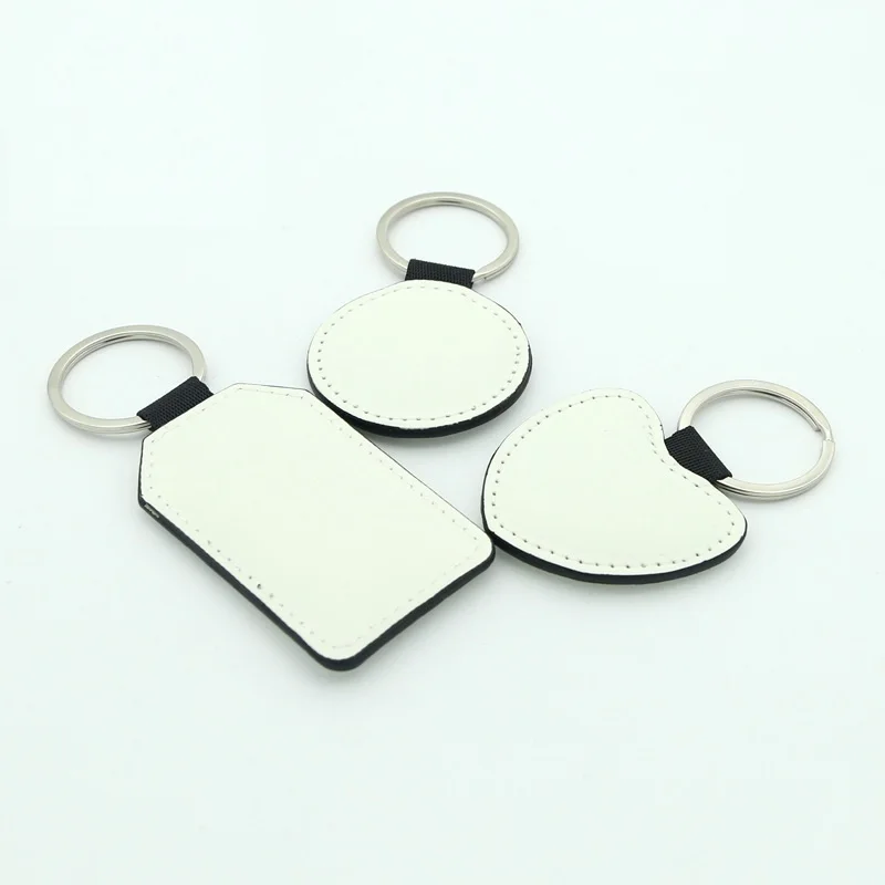 100pcs/Lot  sublimation blanks heat transfer printing DIY gift Notepad PU Leather Key chain Sublimation blank