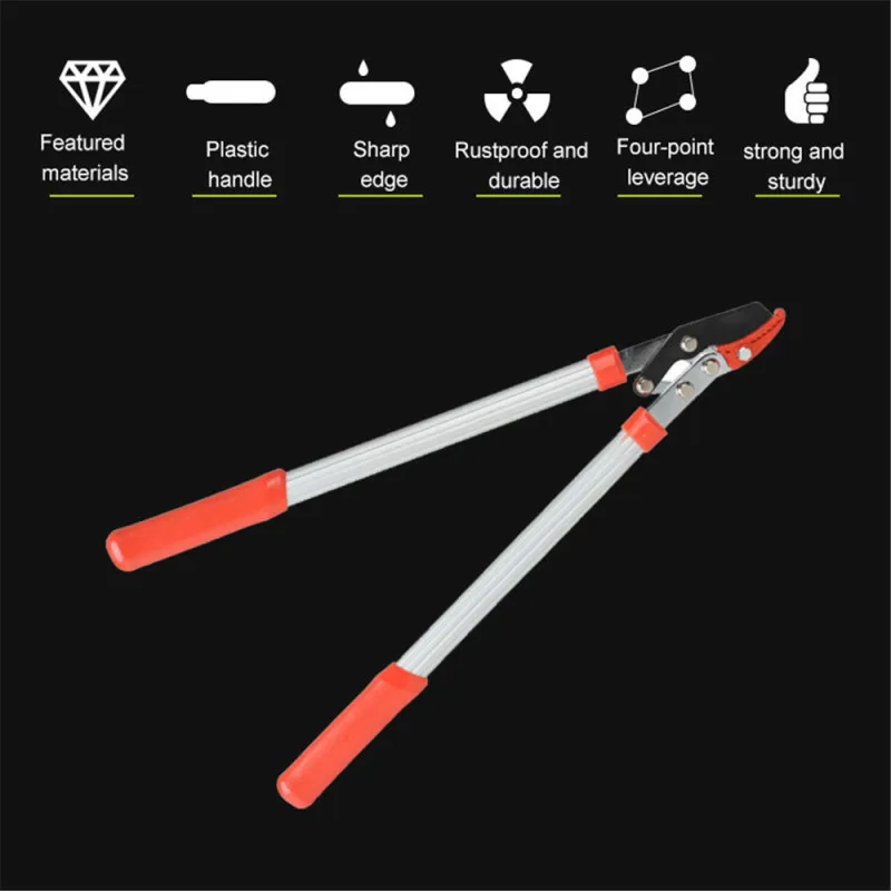 การตัดแต่งกิ่งเครื่องมือ Telescopic กรรไกรต้นไม้ Ratchet Lopper Pruner ขยายสวนเครื่องตัดสาขาเฉือนสวนสวน