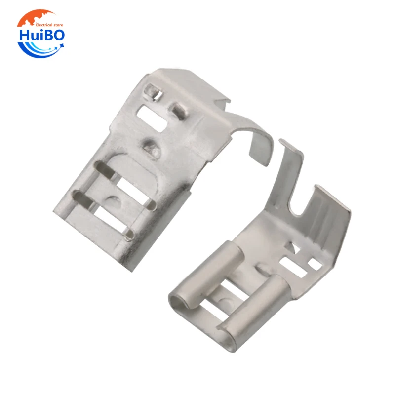 100sets(200pcs) 6.3 claw type with lock plug spring cold terminal block crimping range 2.5-4mm2