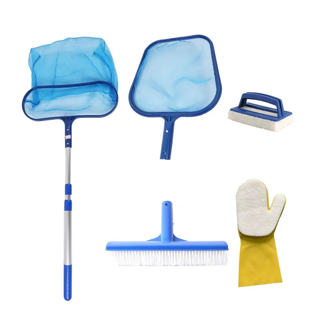 Pool Cleaning Kit 6PCS Hot Tub Accessories Spa Maintenance Kit With Pool Skimmer Net Scrub Brush And Sponge Glove  Cleaning tool