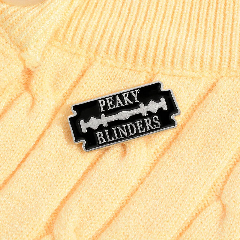 Individual blade enamel paint pins Creative Peaky Blinders alloy brooches Clothes and bags decoration badges