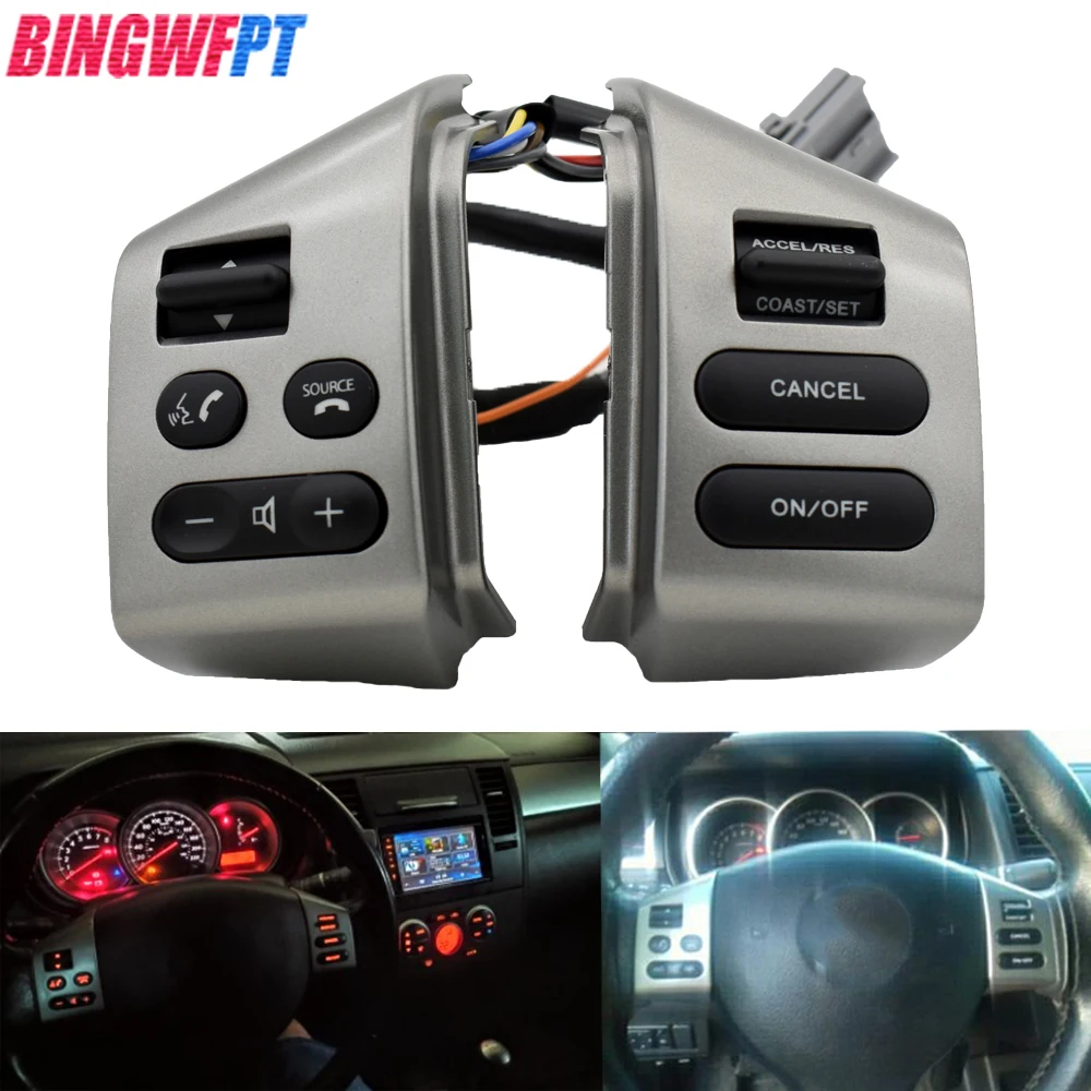 Left&Right Steering Wheel Control Switch Button For Nissan Tiida LIVINA Old Sylphy Volume Phone Buttons