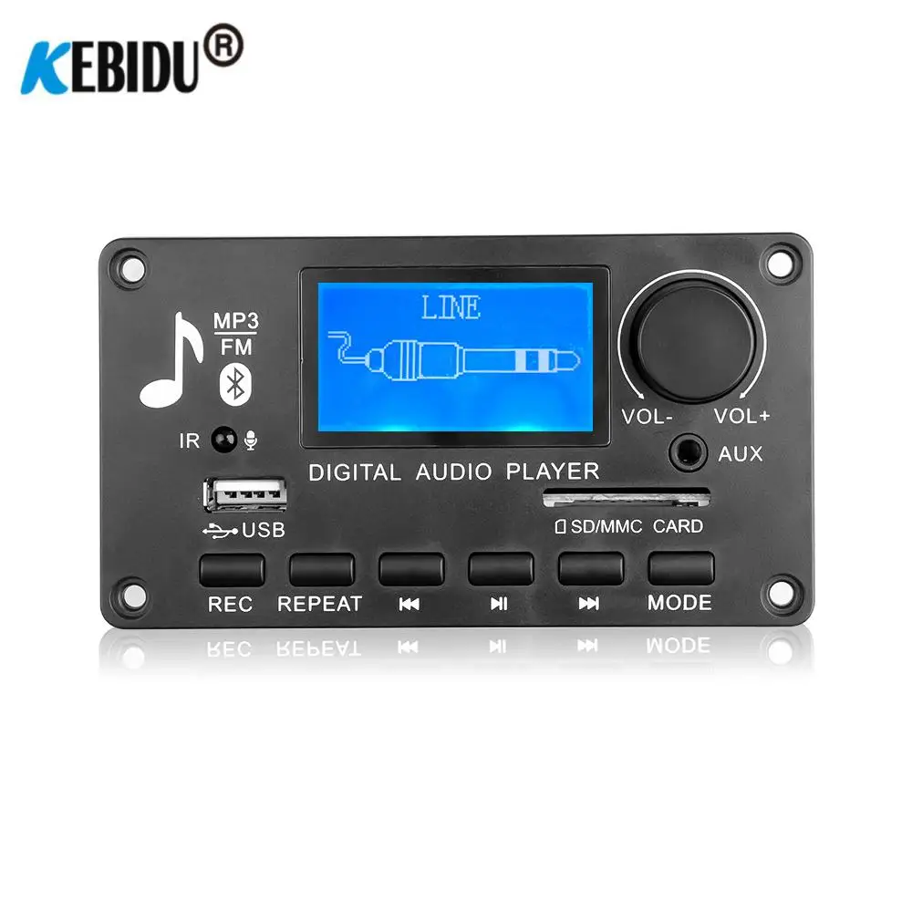 Bluetooth V5.0 MP3 декодер плата LCD Автомобильный MP3 плеер аудио модуль Поддержка FM радио текст дисплей AUX USB декодирование MP3 плеер