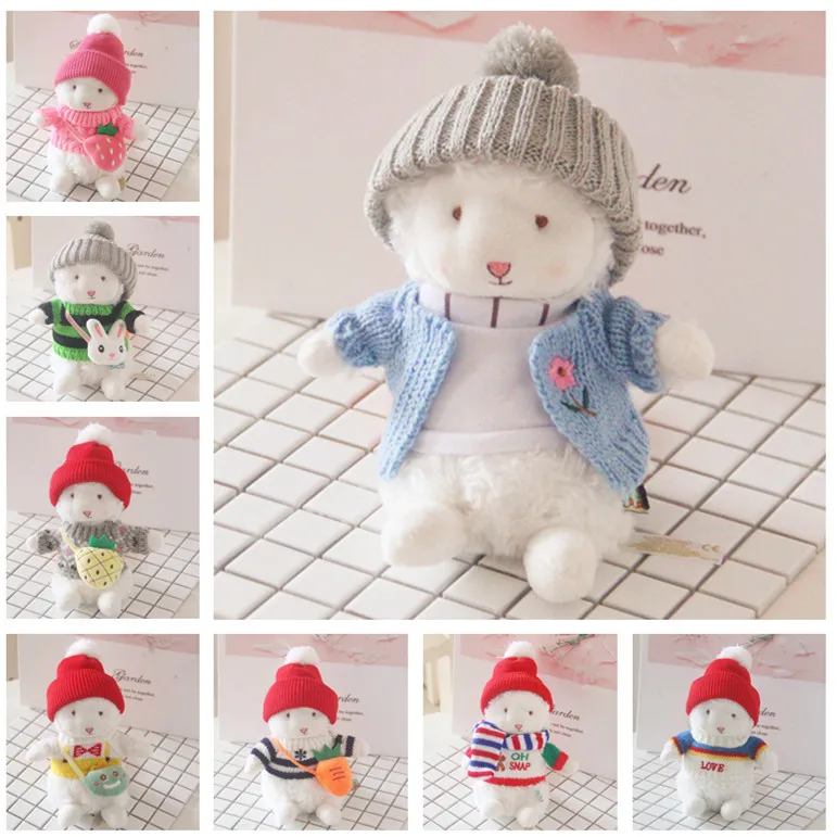 

1PC Doll Accessories Sweater for 17cm Bunnies Lamb Sheep Plush Dolls Stuffed Toy Clothes Headband Bag Dress DIY Girls Gifts