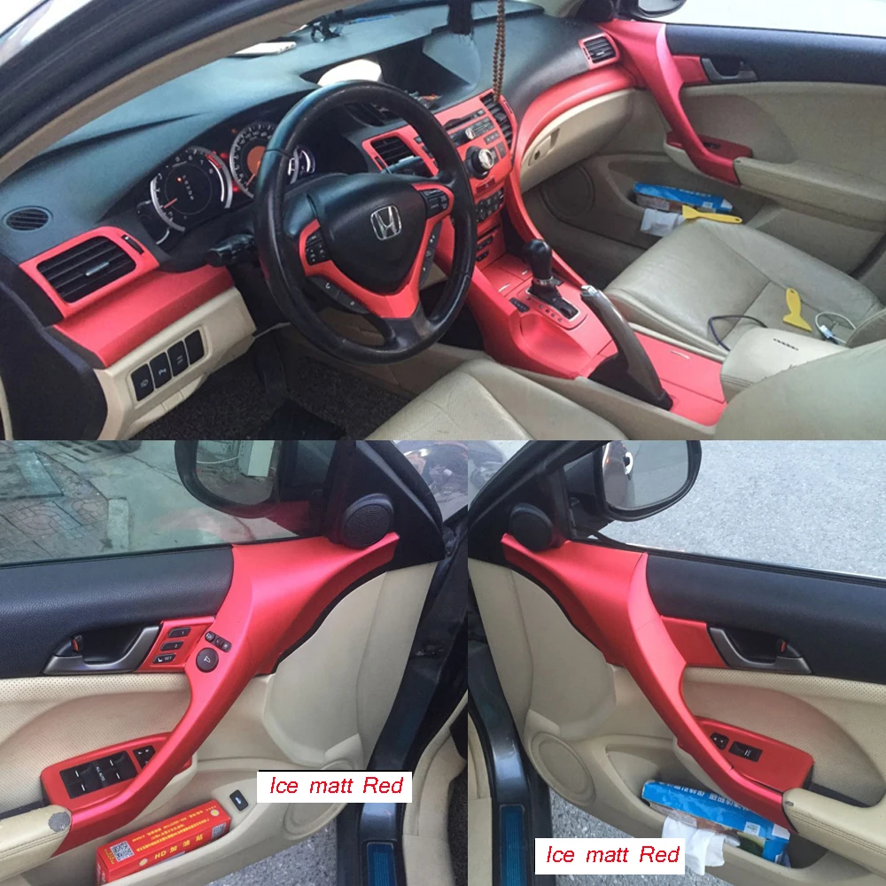 Decals Car Styling Accessorie For Honda Accord 8 2008-2013 Interior Central Control Panel Door Handle Carbon Fiber Stickers