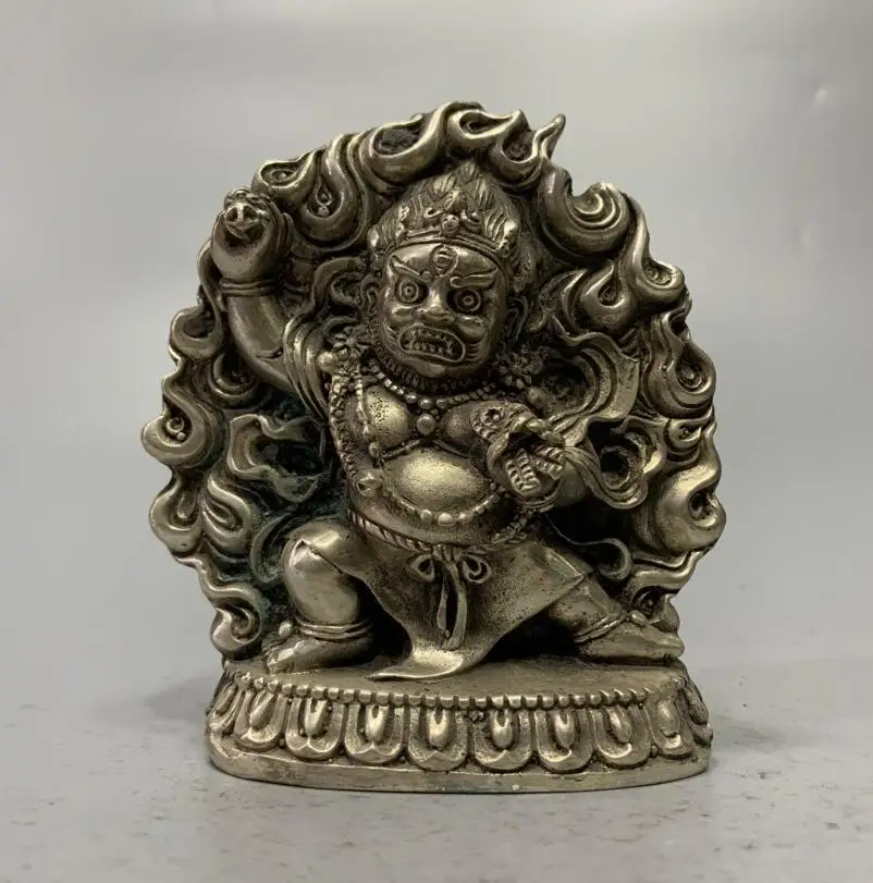 

China White copper archaize King Kong Buddha crafts statue