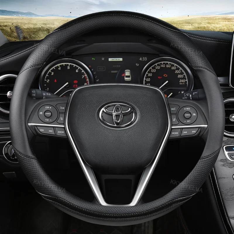 Car Steering-wheels Cover 37 38cm for Toyota 86 HiAce Innova Noah Prius Land Cruiser Prado Sienna Sienta Rush Sequoia corolla