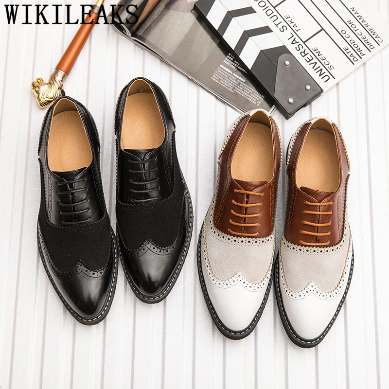 أحذية الزفاف الرجال فستان إيطالي رسمي البروغ أحذية الرجال الكلاسيكية Coiffeur فستان أسود أحذية خمر الرجال 2025 Zapatos Hombre Buty