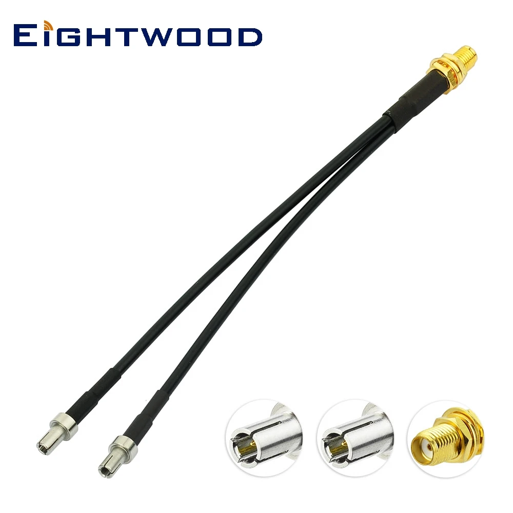 Eightwood SMA Female to Dual TS9 Splitter Adapter Antenna Cable 15 cm Y Type for 4G LTE Router USB Modem MiFi Hotspots Verizon