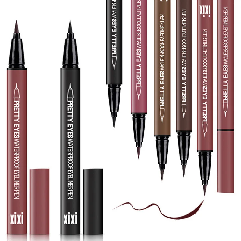 Waterproof  Fast Dry Smooth Eyeliner Pencils 5 Colors Eyes Brown Black Red Color Pigments Liquid Eye Liner Pen Make Up Tools