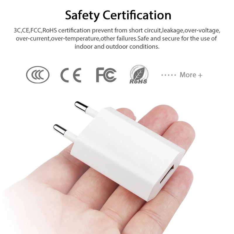 10pcs/Lot EU Plug Wall AC USB Charger For Apple iPhone X XS MAX 8 Travel Charger Adapter For iPhone 3GS 4 4S 5 5S 6 6S 7