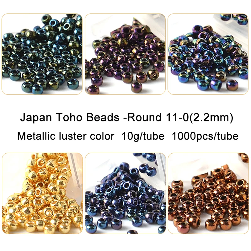 11/0 10g TOHO Runde Perlen Metallic Farbe Japan Glas Seed Bead für Handwerk DIY Frauen Armband Schmuck Machen – Detail 1