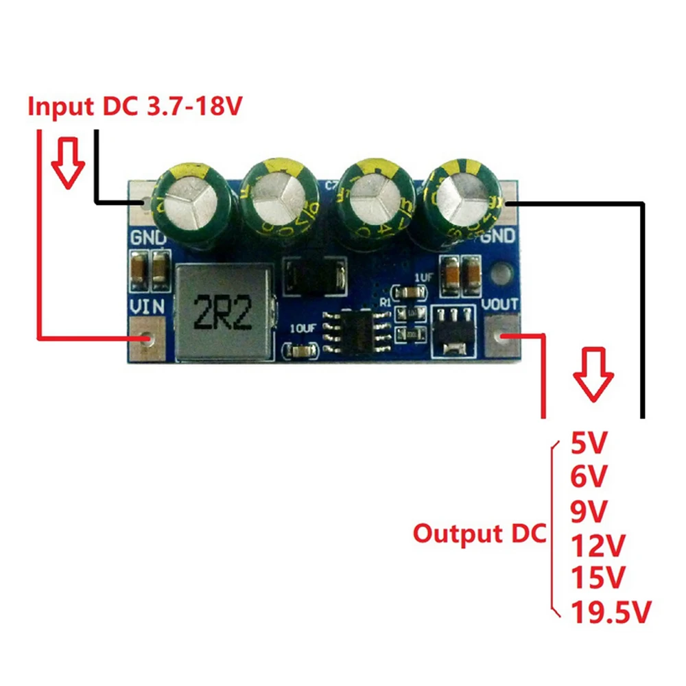 60W DC DC Converter Molude DC 3.7V-18V to 5V 6V 9V 12V 15V 19.5V Step-Up Boost for lead acid Car cigarette lighter PLC LED