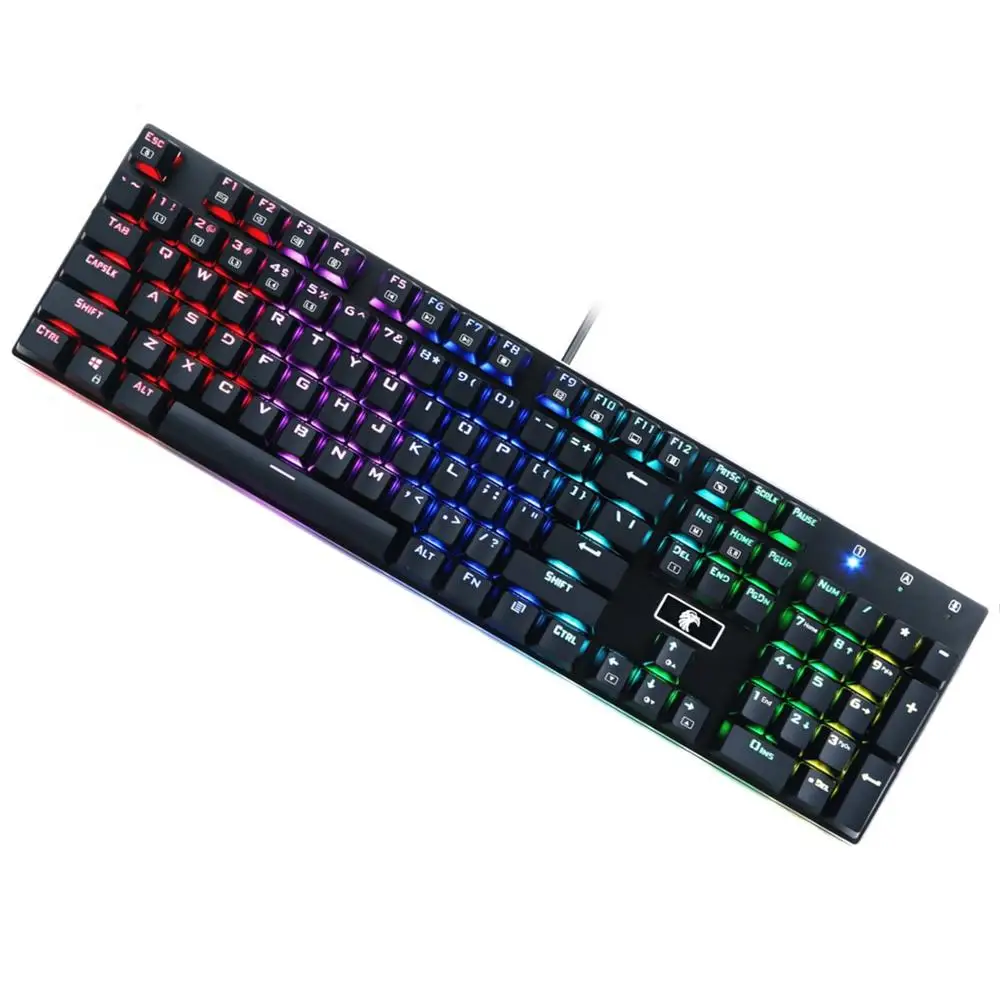 

NEW Mechanical Gaming Keyboard RGB LED Backlit Aluminum Anti-Ghosting 105 Keys qwertz Gamer Keyboard Z88