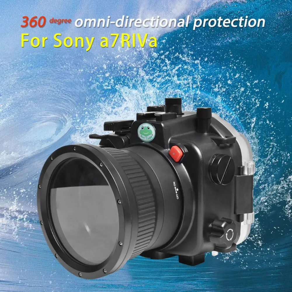 Seafrogs 40meter Black Waterproof Swimming Diving Camera Housing For Sony A7R4a With Standard Port