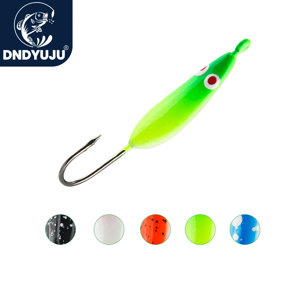 DNDYUJU 1pcs 35mm/2.7g High Carbon Steel Winter Ice Fishing Lure Jigging Head Lead Hook for Worm Maggot Fishhook Fishing Tackle