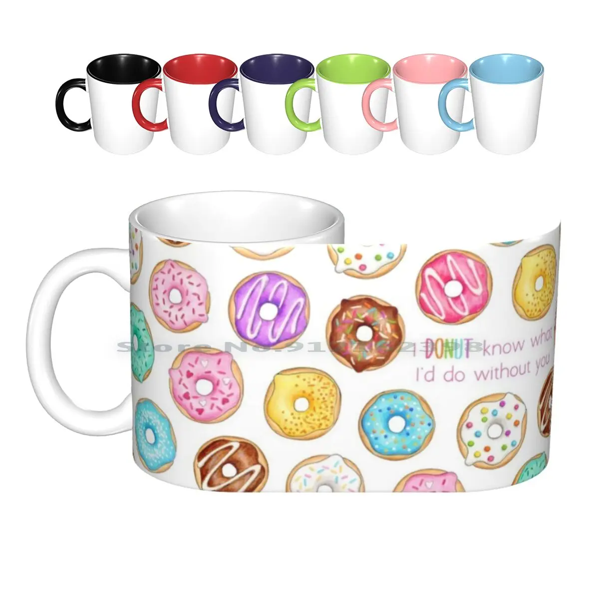 I Donut Know What I'd Do Without You Ceramic Mugs Coffee Cups Milk Tea Mug I Donut Know Donut Doughnuts Frosted Donut Food Pun