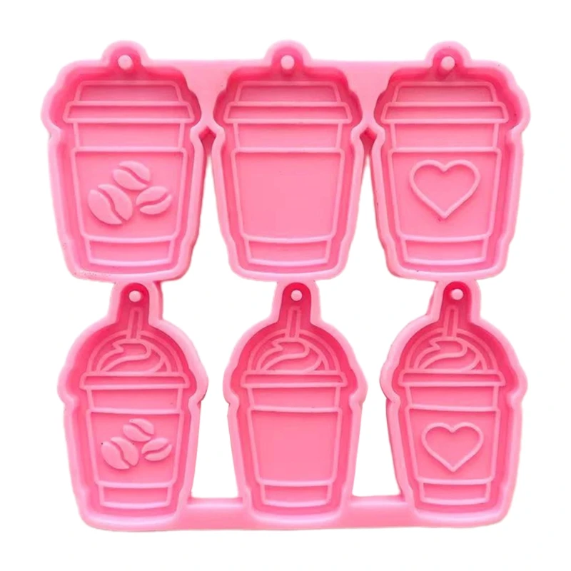 

6 кофе чашки для ключей эпоксидная смола, форма серьги кулон литье силиконовая форма «сделай сам» ремесла Инструменты для литья ювелирных изделий