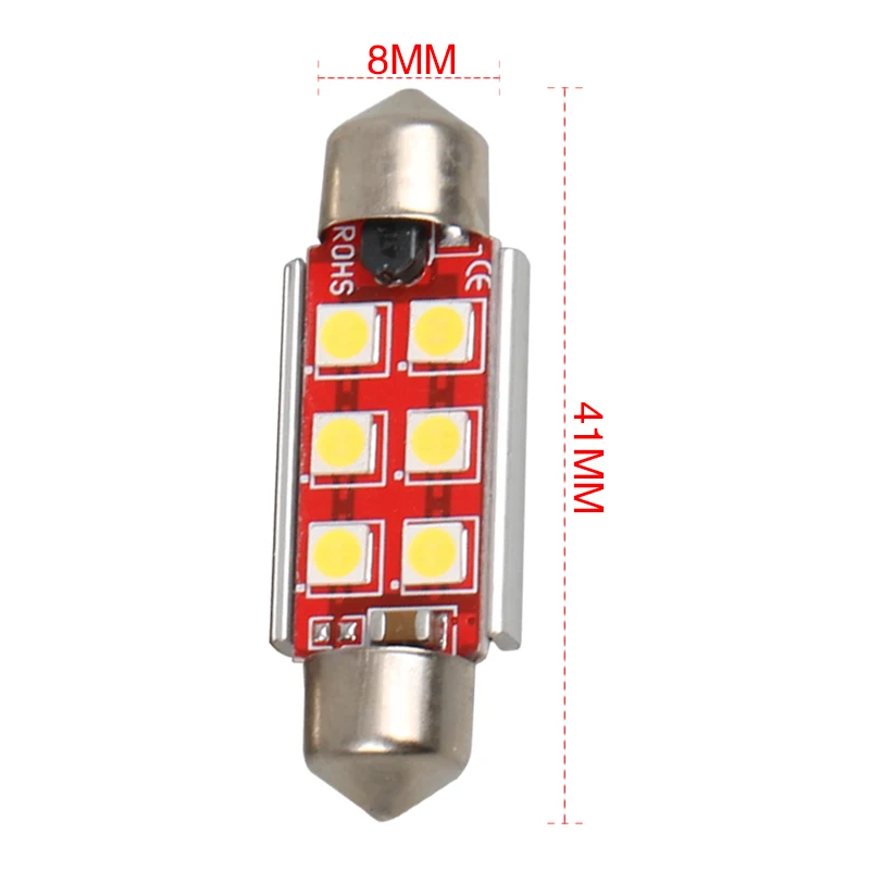 1pcs Car Festoon 31mm 36mm 39mm 41mm Canbus NO Error Light 3030 LED White 12V 24V Car Interior Dome Reading Bulb Lamp for Truck