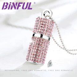 BiNFUL pamięć USB kryształ USB 3.0 256G 32GB Pendrive 64GB 128GB Pen Drive U dysk napęd USB diamentowy naszyjnik z diamentową pamięcią