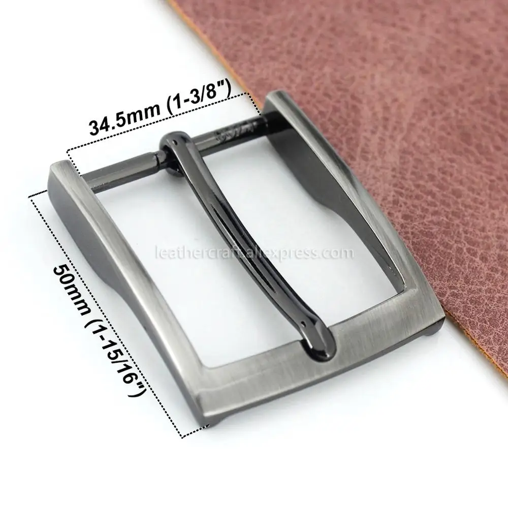 1pcs Metal 3.5cm Belt Buckle Casual Polished End Bar Single Pin Belt Buckle Leather Craft Webbing fit for 33-34mm belt