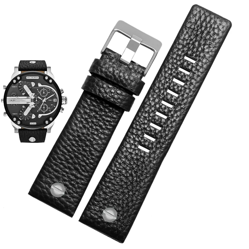 Genuine leather watchband for diesel DZ7257 1657 4323 7314 7313 7371 watch belt strap 22 24 26 27 28 30mm black brown white band