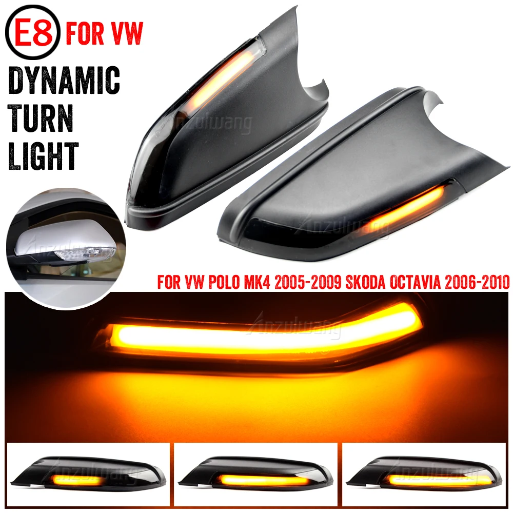 Flashing Lamp LED Dynamic Turn Signal Light Mirror Blinker Indicator For VW Volkswagen Polo mk4 FL Vento Skoda Octavia