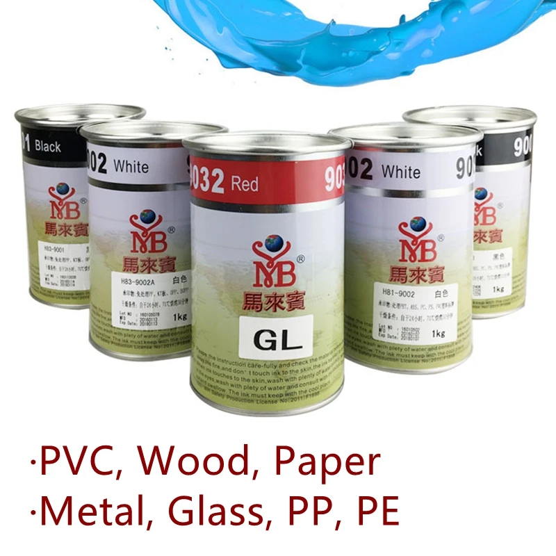 PP Plastic Ink Silk Screen Printing Ink for Metal Glass PE Cardboard Carton Paper Screen Printing Colors Oily Inks PVC Ballons