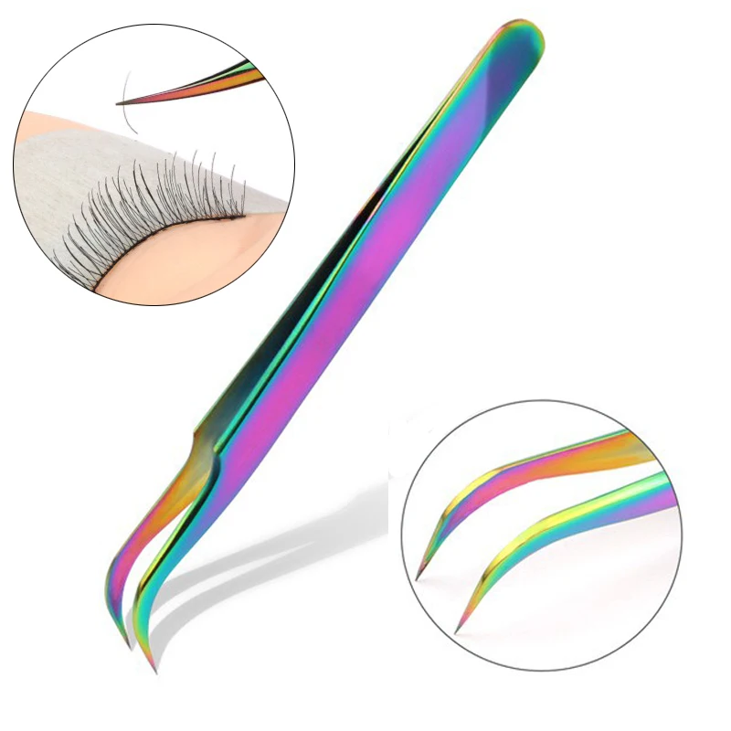 1PCS Edelstahl Graft Wimpern Extensions Pinzette Gebogene Gerade Maniküre Pinzette Werkzeug