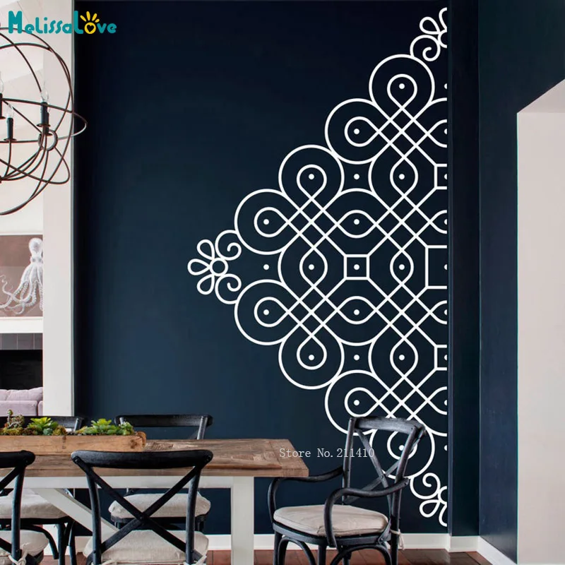 Half Allegorical Totem Wall Sticker Home Decor Studio Mandala Patterns Removable Folk Indian Decals Vinyl YT6188