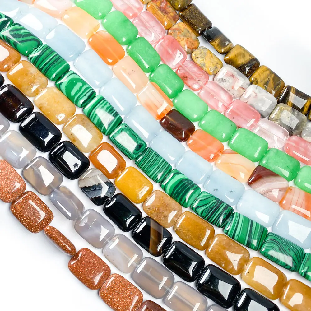 Natural Stone Square shape Loose isolation Bead Crystal Semifinished Beaded for Jewelry Making DIY Bracelet Necklace Accessories