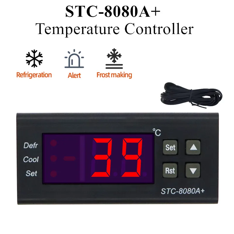 STC-8080A+ Temperature Controller Microcomputer Digital Refrigerator Thermostat Automatic Defrost Temp Control Alarm Function