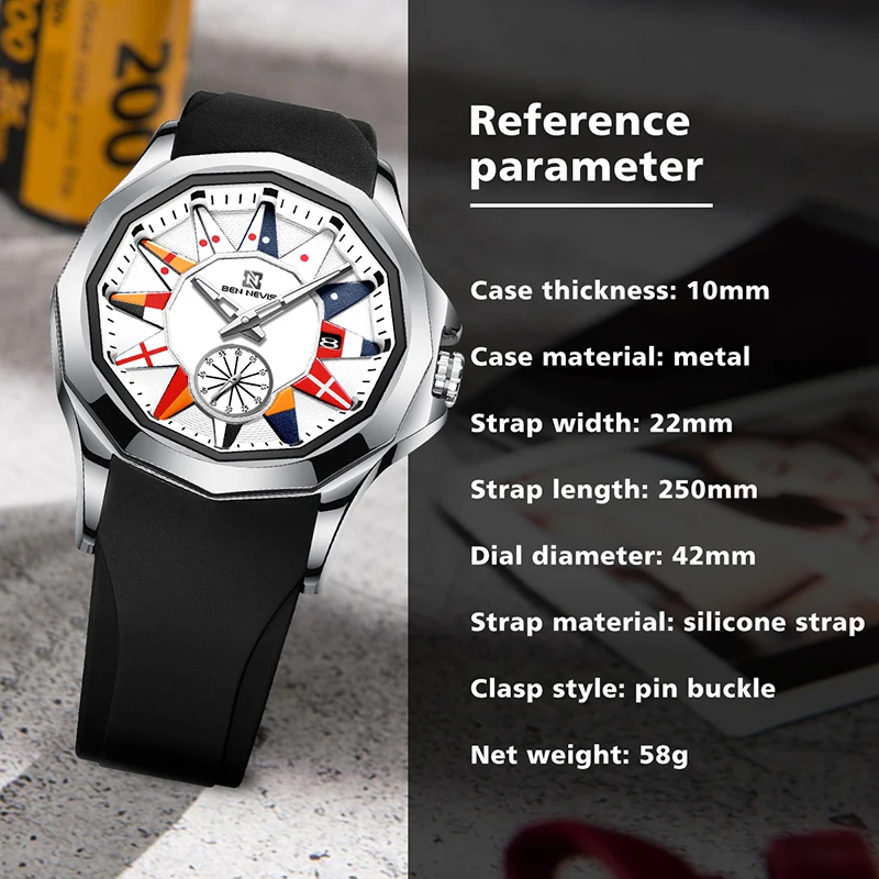 BEN NEVIS Fashion Sport Quartz Clock Mens Watches Relojes Watch Men Top Brand Luxury Business Waterproof Watch Relogio Masculino