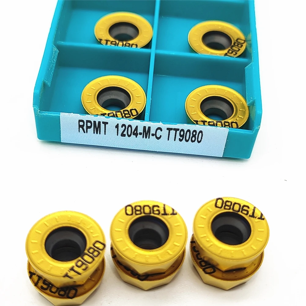Inserção de gerencio cilíndrica rpmt1204 tt9080 do metal do cortador de trituração do cnc da inserção do carboneto de rpmt1204 m c tt9080 para o aço inoxidável