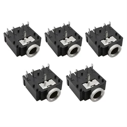 5Pcs 3.5mm Female Audio Stereo Jack Socket Connector 5 Pin PCB Mount 3F07