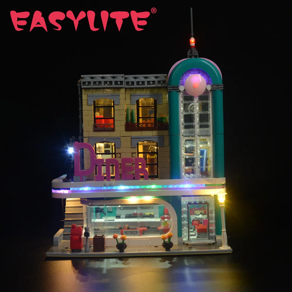 

EASYLITE LED Light Set 10260 Creator Diner Compatible With 15037 Building Blocks Only Lighting Kit Not Include Model