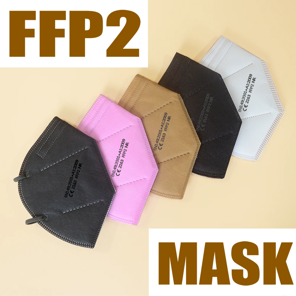 Multicolor Adult 6 Layer FFP2 Mascarilla Respirator Fabric Face Mask Filter Masks Mouth Dustproof Reuseable CE Breathable