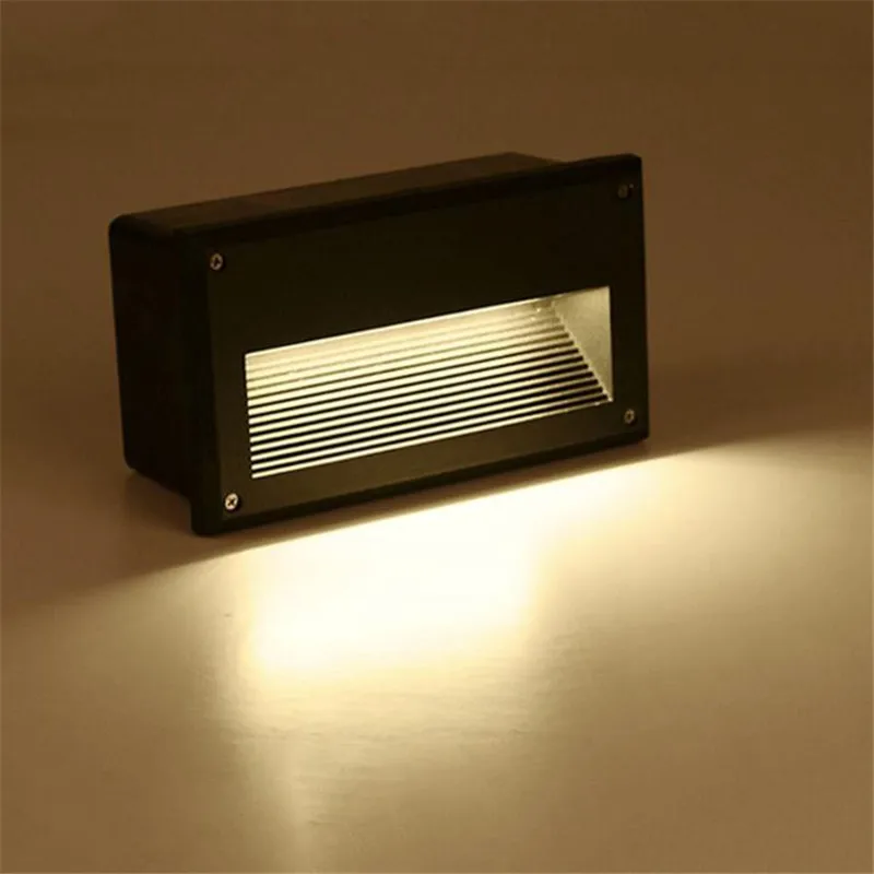 3W 5W Outdoor Waterproof Led Step Light Recessed Garden Villa Pathway Corner Wall Lamp Stairway Hallway Step Stair Light
